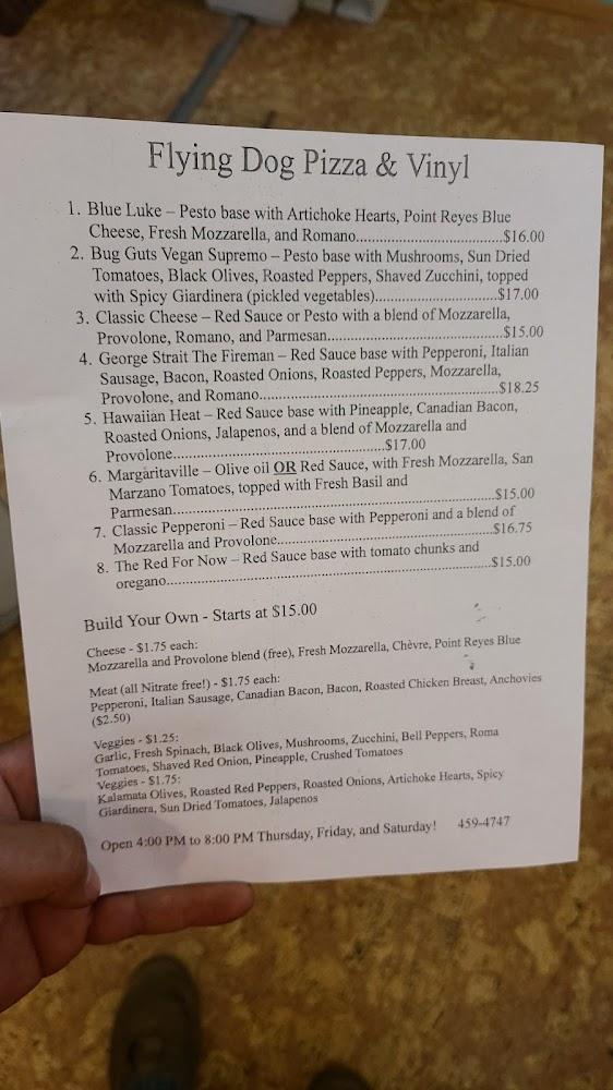 Flying Dog (wood-fired) Pizza Menu image 2