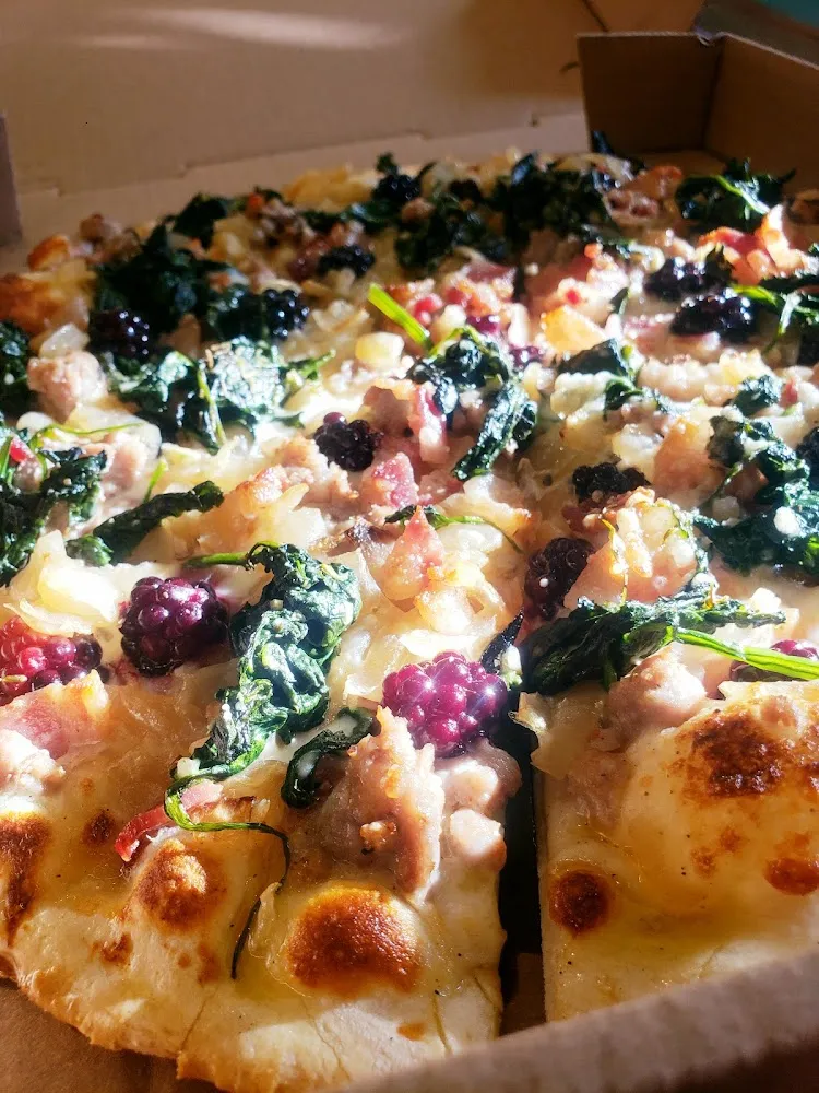 White Strip with Blackberries and Italian Sausage